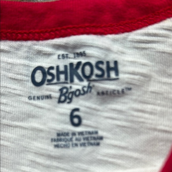 OshKosh B'gosh White and Red Baseball MVP Tee and champion athletic shorts - Picture 2 of 6